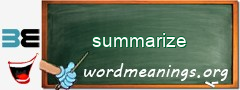WordMeaning blackboard for summarize